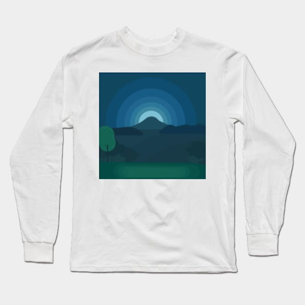 Mountain Nature Long Sleeve T-Shirt by Polahcrea